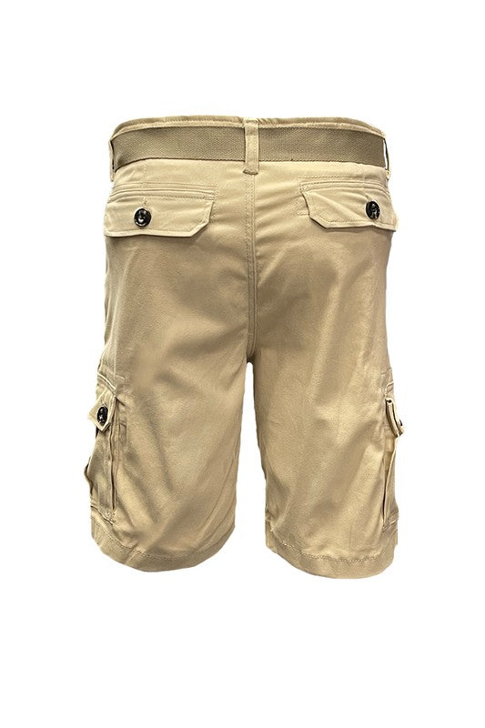 Weiv Mens Belted Cargo Shorts with Belt Mens Shorts   