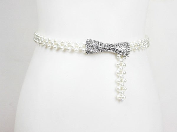 Elastic Pearl Fashion Belt Elastic Belt   