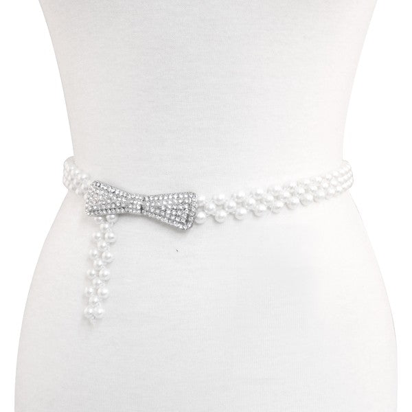 Elastic Pearl Fashion Belt Elastic Belt   