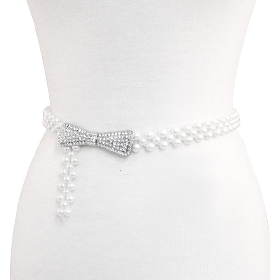 Elastic Pearl Fashion Belt Elastic Belt   