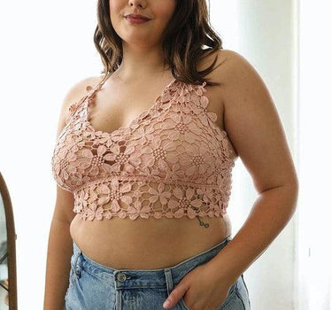 Crochet Daisy Longline Bralette Plus