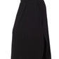 Plus Smocked Waist Side Slit Maxi Skirt w/ Pockets Maxi Skirt BLACK 1X 