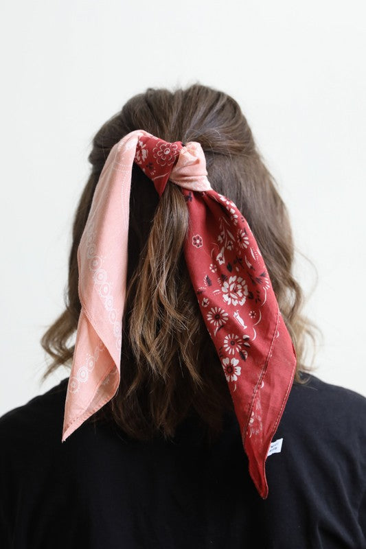 Two Tone Western Floral Bandana bandana   