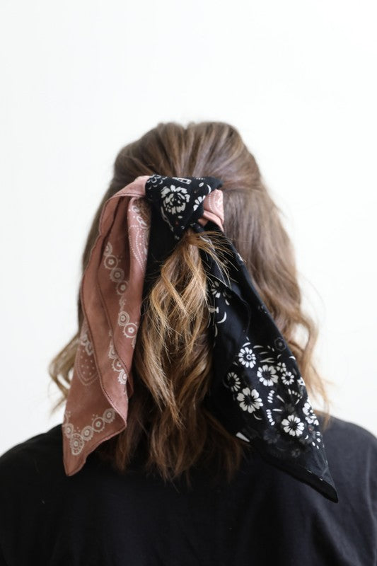 Two Tone Western Floral Bandana bandana   