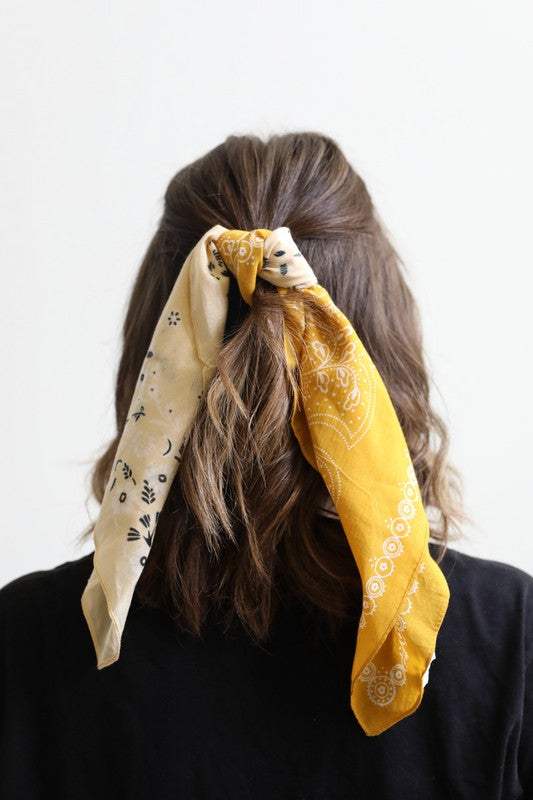 Two Tone Western Floral Bandana bandana   