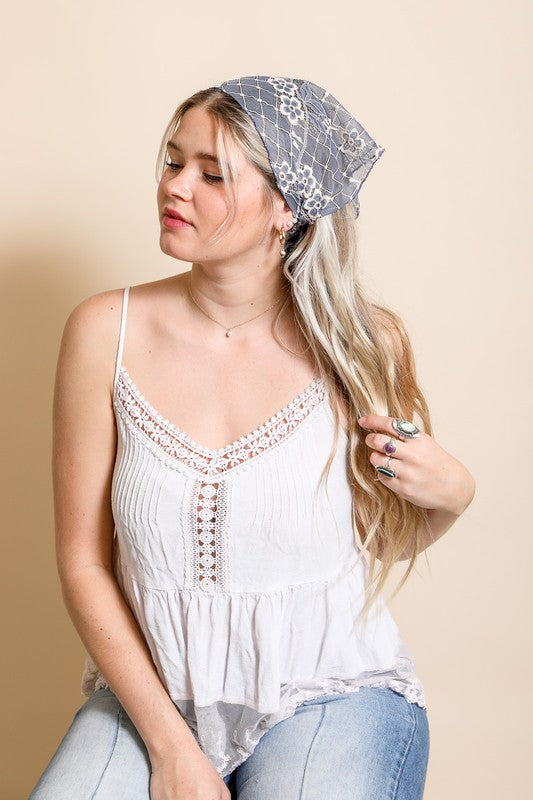 Bohemian Floral Lace Headscarf Headscarf   