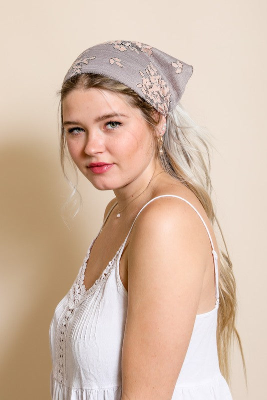 Bohemian Floral Lace Headscarf Headscarf   