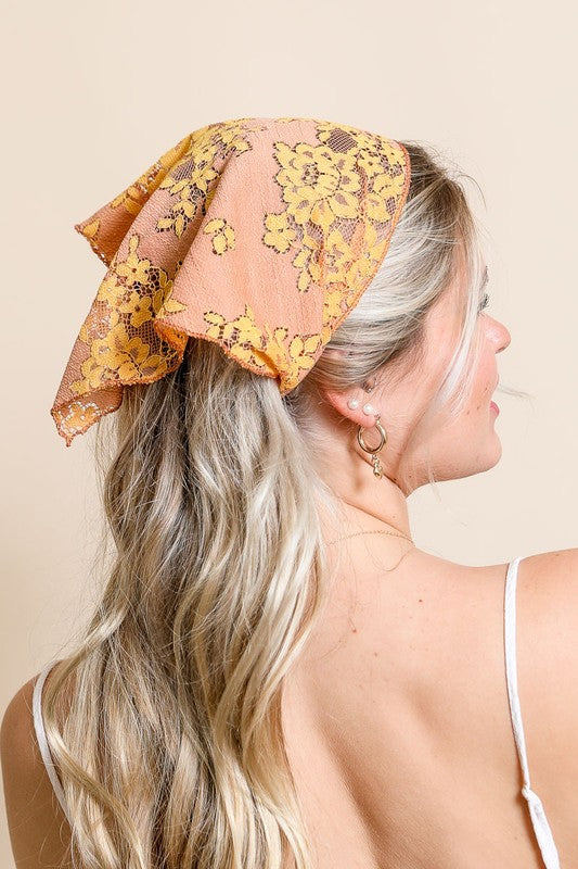 Bohemian Floral Lace Headscarf Headscarf   