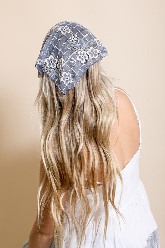 Bohemian Floral Lace Headscarf Headscarf   