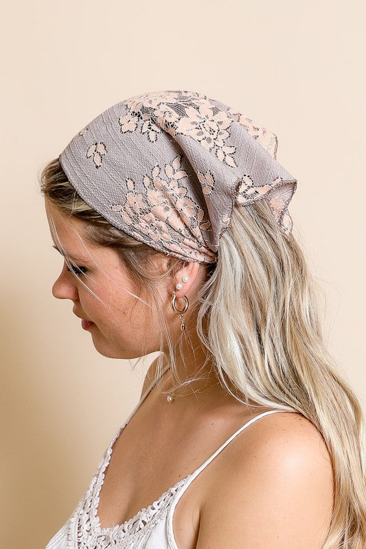 Bohemian Floral Lace Headscarf Headscarf   