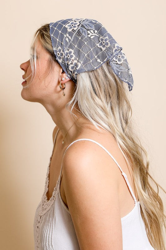 Bohemian Floral Lace Headscarf Headscarf   