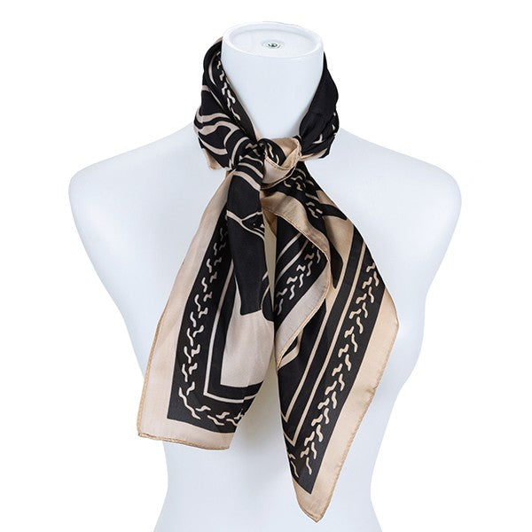 NEUTRAL TONE SILK SCARF Scarf BLACK/BKBK Os 