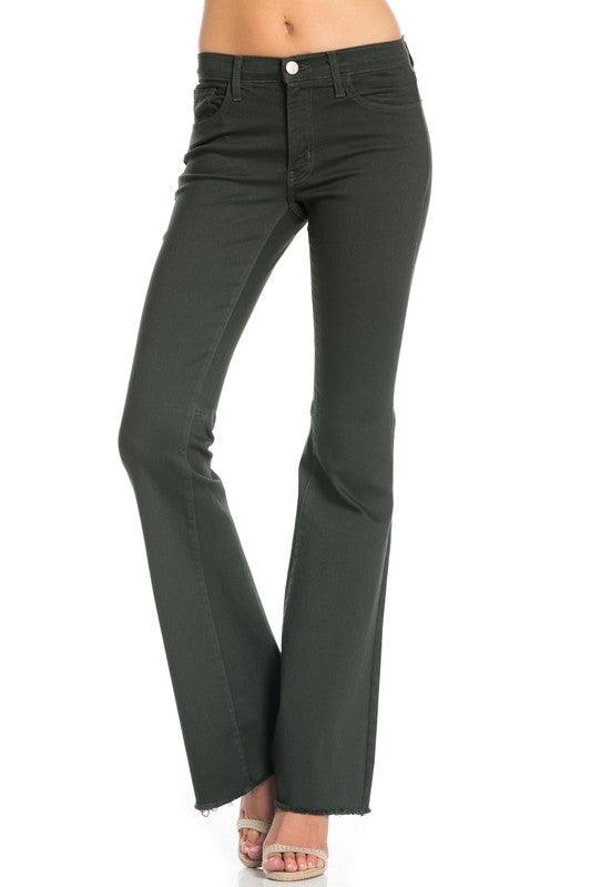 Mid-Rise Classic Five-Pocket Flare Jeans - Three Mad Hatters Mercantile 