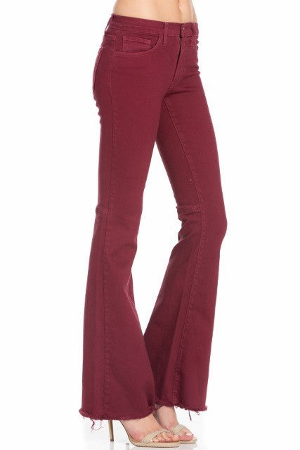 Flare denim, jeans Wide Leg Jeans Dark Wine 24 