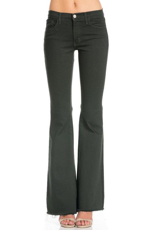 Mid-Rise Classic Five-Pocket Flare Jeans - Three Mad Hatters Mercantile 
