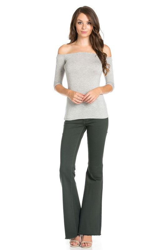 Mid-Rise Classic Five-Pocket Flare Jeans - Three Mad Hatters Mercantile 