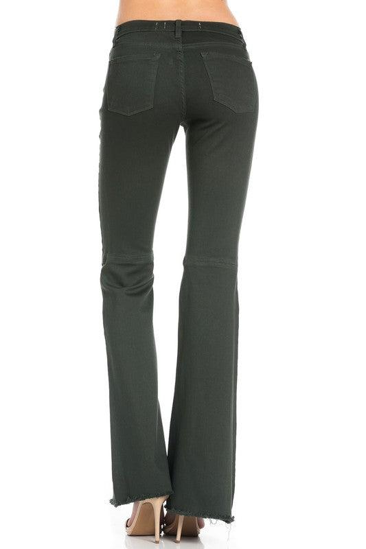 Mid-Rise Classic Five-Pocket Flare Jeans - Three Mad Hatters Mercantile 