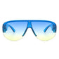 Half Frame Retro Oversize Aviator Sunglasses Oversize Sunglasses Blue OneSize 