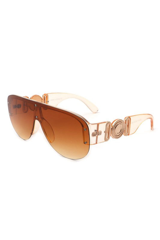 Half Frame Retro Oversize Aviator Sunglasses Oversize Sunglasses   