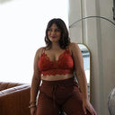 Curvy- Padded Crochet Lace Longline Bralette