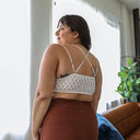 Curvy- Padded Crochet Lace Longline Bralette