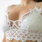 Curvy- Padded Crochet Lace Longline Bralette Womens Bralette   