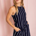 Summer Stripe Blouson Romper w/ Pocket