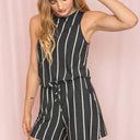 Summer Stripe Blouson Romper w/ Pocket