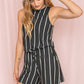 Summer Stripe  Blouson Romper w/ Pocket Romper   