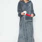 Double Take Pocketed Hooded Midi Lounge Dress Lounge Dress Dark Gray S/M