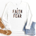 Faith Over Fear Leopard Long Sleeve Tee
