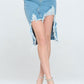 FRONT DESTROYED DENIM SKIRT Denim Skirt   