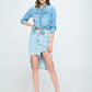 FRONT DESTROYED DENIM SKIRT Denim Skirt   