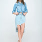 FRONT DESTROYED DENIM SKIRT Denim Skirt   