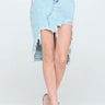 Rebel Chic: Front Destroyed Denim Skirt