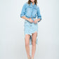 FRONT DESTROYED DENIM SKIRT Denim Skirt   