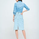 Rebel Chic: Front Destroyed Denim Skirt