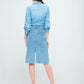 FRONT DESTROYED DENIM SKIRT Denim Skirt   