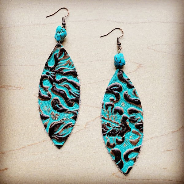 Oval Earrings in Cowboy Turq w/ Turquoise Accent Turquoise Earrings turquoise 1 