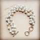 Triple Strand Pearl and Silver Bracelet Pearl bracelet white 1 