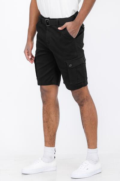 Weiv Mens Belted Cargo Shorts with Belt Mens Shorts   