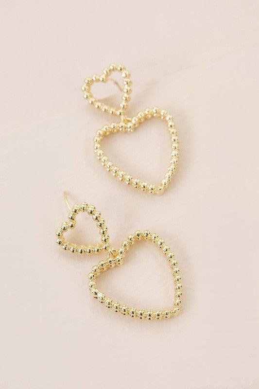 Cara Heart Drop Earrings - Three Mad Hatters Mercantile 