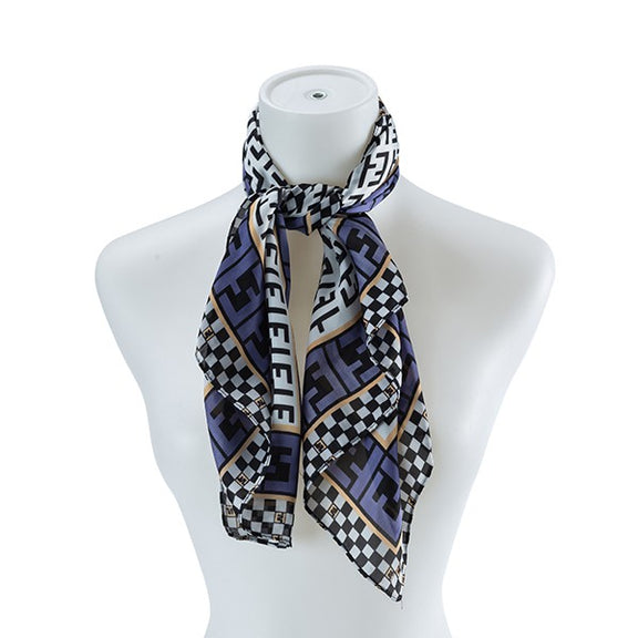 PLATED SILK SCARF Scarf BLACK/BKMT Os 