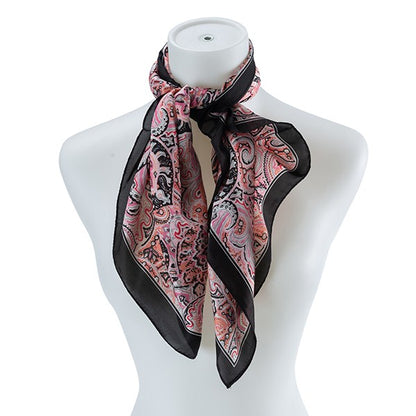 TRENDY MULTI PATTERN SILK SCARF Scarf BLACK/BKBK Os 