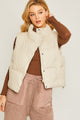 PU Padded Vest Vest CREAM S 