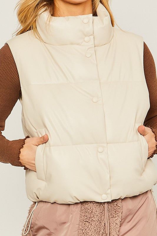 PU Padded Vest Vest   