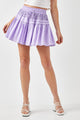 Trim Lace with Folded Detail Skirt Mini Skirt LAVENDER S 