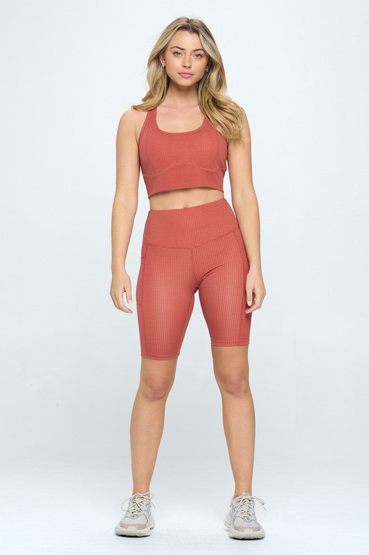 Gingham print activewear set Activewear Set   