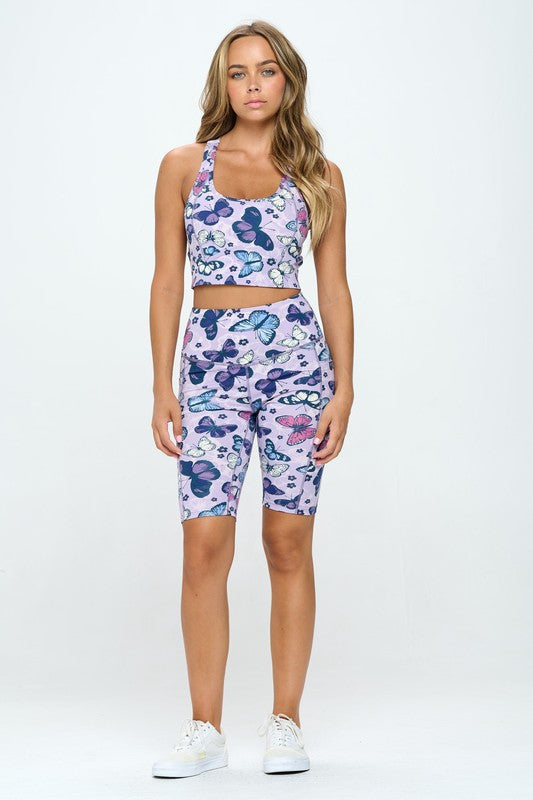 Butterfly print activewear set Activewear Set   