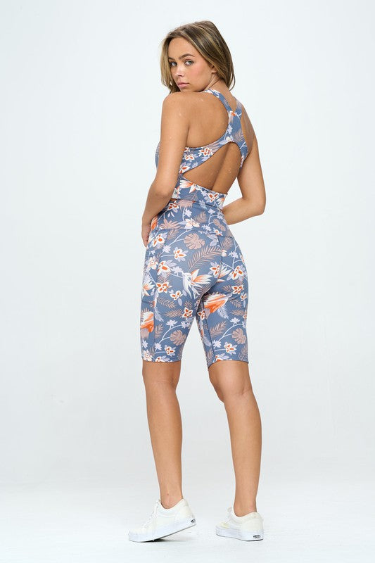 Flowers print activewear set Activewear Set   